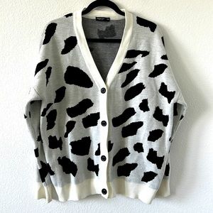 SHEIN Curve Cow Cardigan